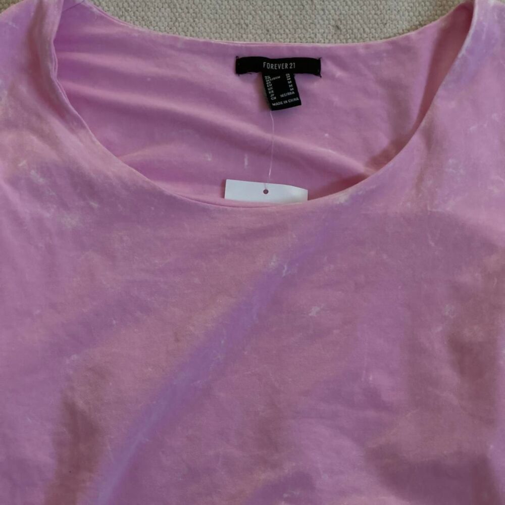 Forever 21 Women's Pink Acid Wash Mini Dress NWT - Picture 2 of 4